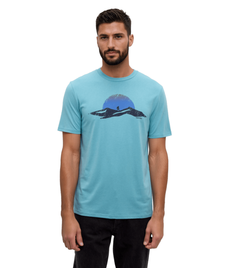 TENTREE TENTREE Winter Tracks T-Shirt Alpine Blue/Midnight Blue