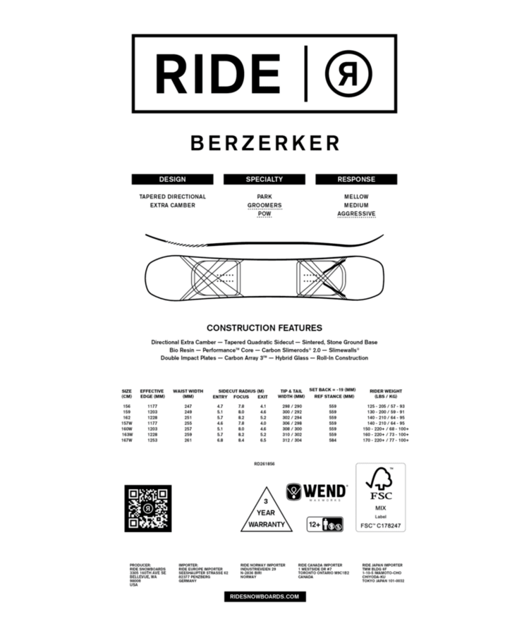 RIDE 2027 RIDE Berzerker