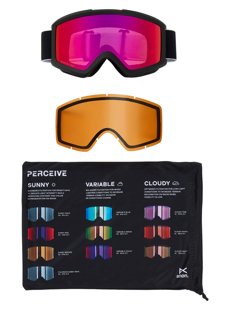 ANON ANON Helix 2.0 Goggles + Bonus Lens Black/Perceive Sunny Red