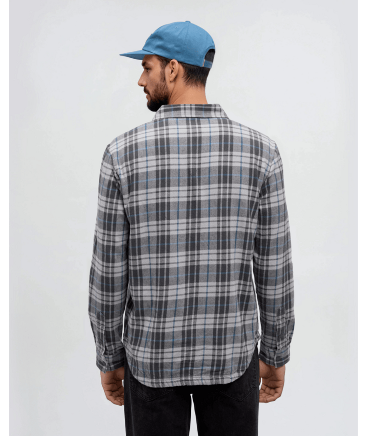 TENTREE 68B TENTREE M KAPOK FLANNEL COLVILLE GRAPHITE/SPRUCE PLAID