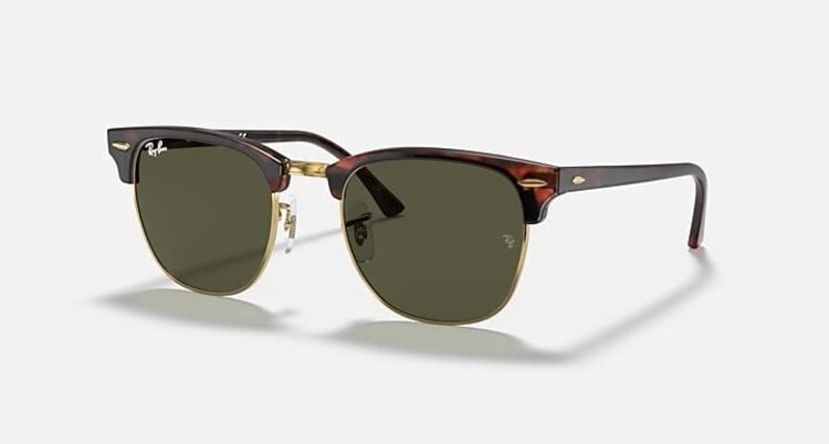 RAY-BAN RAY-BAN Clubmaster Tortoise On Gold Tortoise G-15 Green
