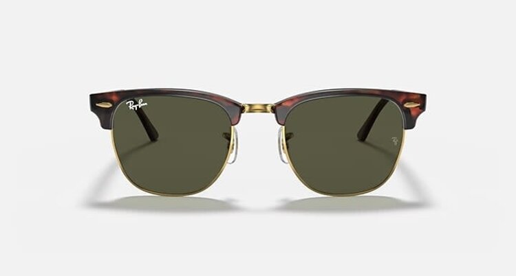 RAY-BAN RAY-BAN Clubmaster Tortoise On Gold Tortoise G-15 Green