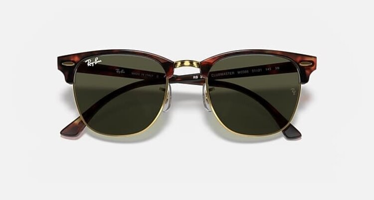 RAY-BAN RAY-BAN Clubmaster Tortoise On Gold Tortoise G-15 Green