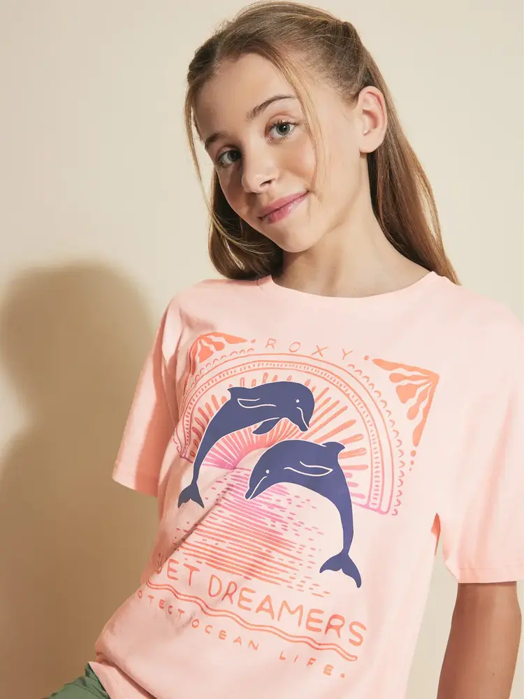 ROXY ROXY Girls' Ocean Life Oversized Tee Veiled Rose