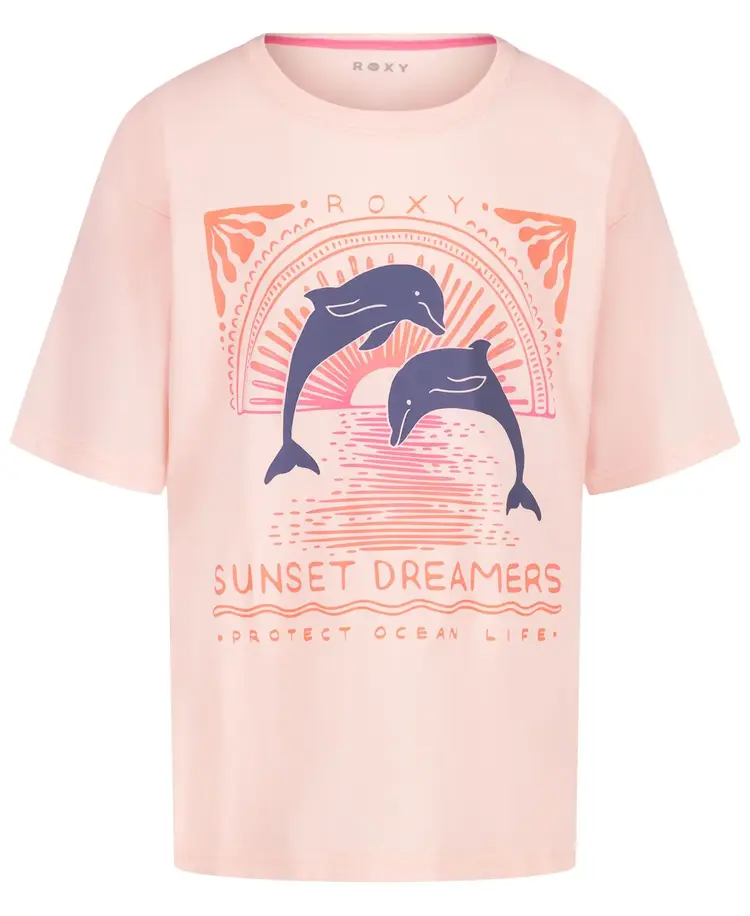 ROXY ROXY Girls' Ocean Life Oversized Tee Veiled Rose
