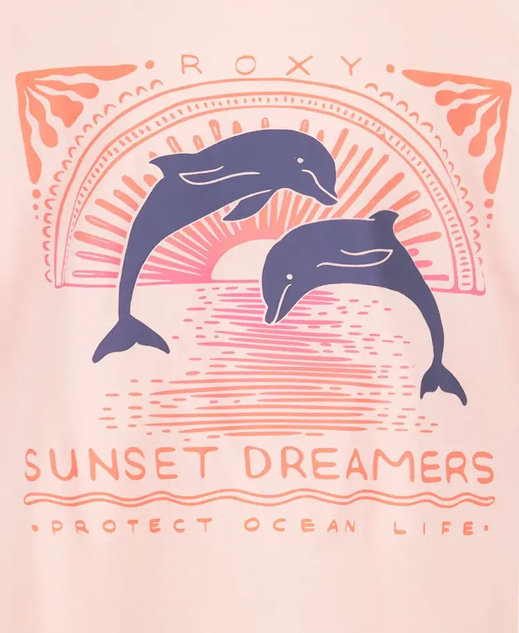 ROXY ROXY Girls' Ocean Life Oversized Tee Veiled Rose