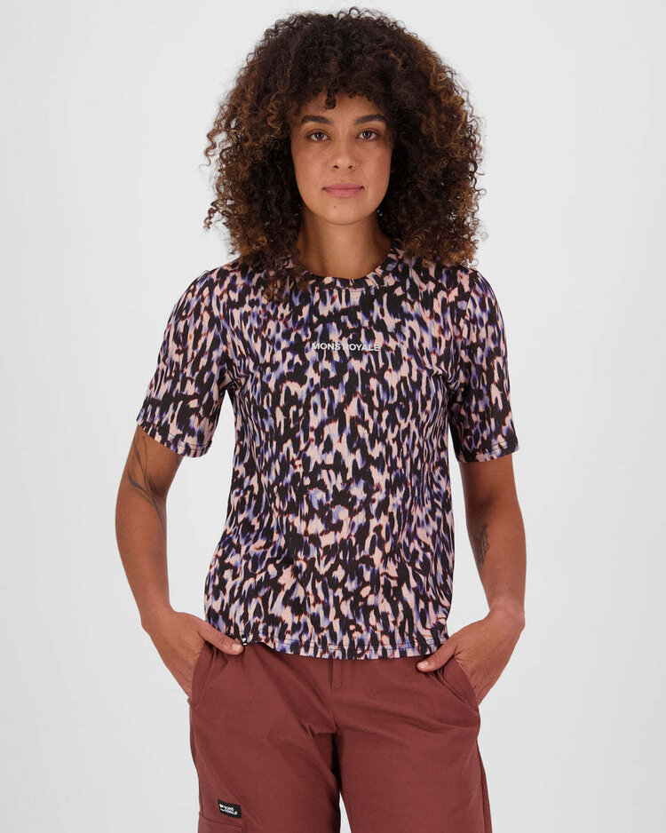 MONS ROYALE MONS ROYALE Icon Merino T Shirt Rock Leopard