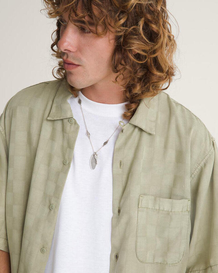 VANS VANS Van Doren Check Camp T-Shirt Soft Sage Green