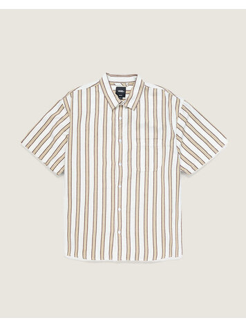 VANS VANS Lawson Stripe Shirt White / Potting Soil Brown