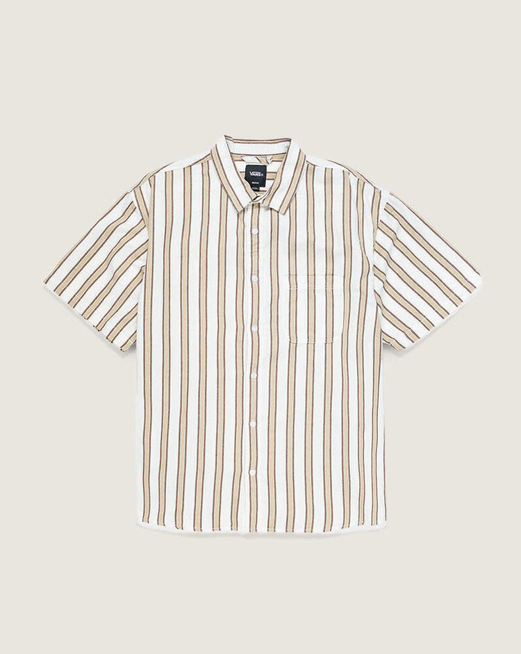 VANS VANS Lawson Stripe Shirt White / Potting Soil Brown