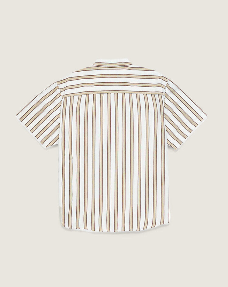 VANS VANS Lawson Stripe Shirt White / Potting Soil Brown