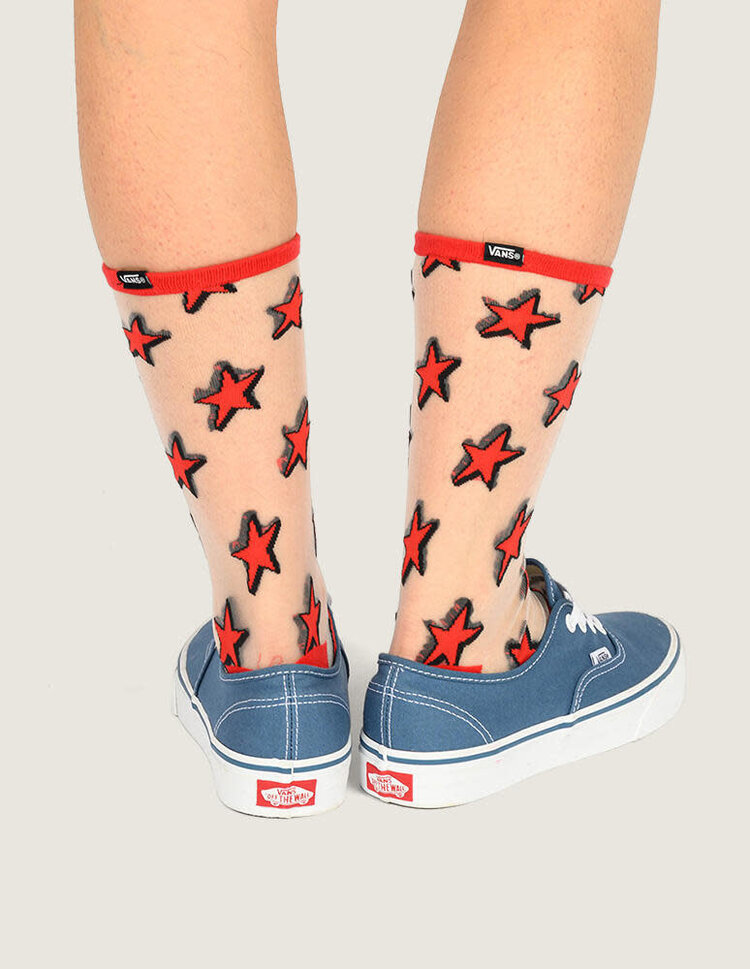 VANS VANS Hazy Sheer Crew Socks Racing Red
