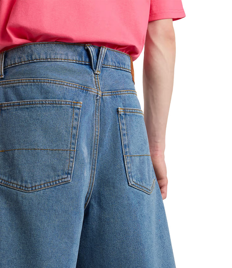 VANS VANS Kids Check-5 Baggy Denim Shorts Stonewash Blue Blue