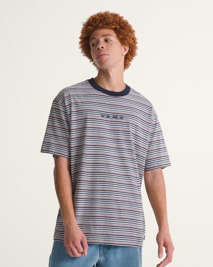 VANS VANS Cameron Stripe Knit Shirt Parisian Night Blue / Cement Heather Grey