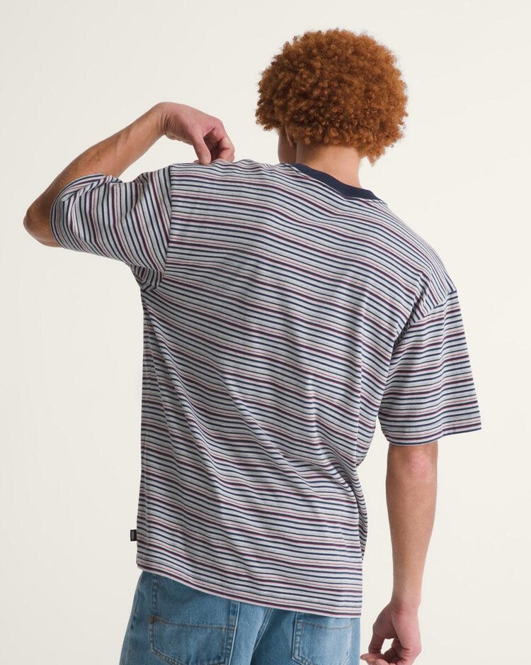 VANS VANS Cameron Stripe Knit Shirt Parisian Night Blue / Cement Heather Grey
