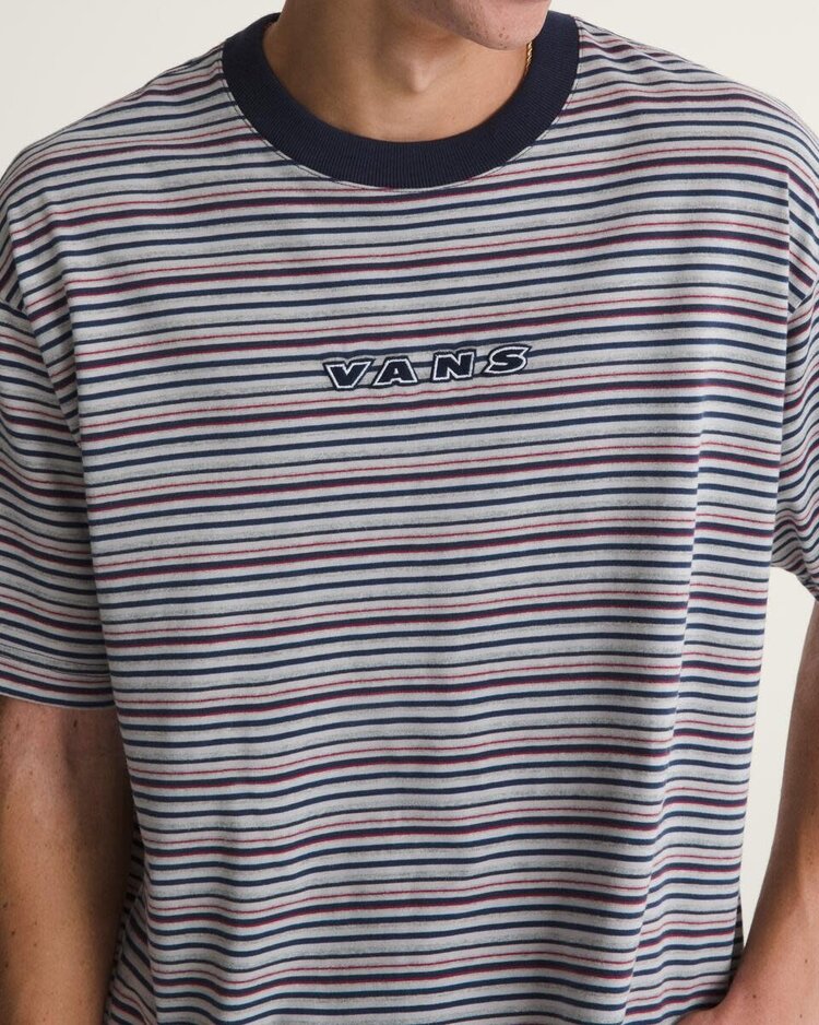 VANS VANS Cameron Stripe Knit Shirt Parisian Night Blue / Cement Heather Grey