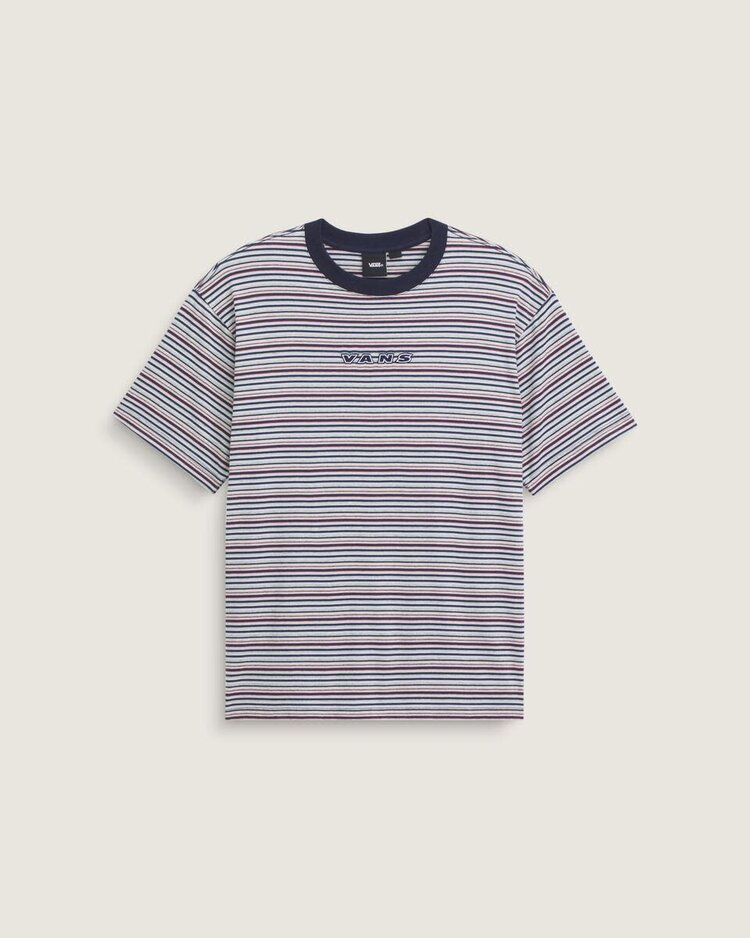 VANS VANS Cameron Stripe Knit Shirt Parisian Night Blue / Cement Heather Grey