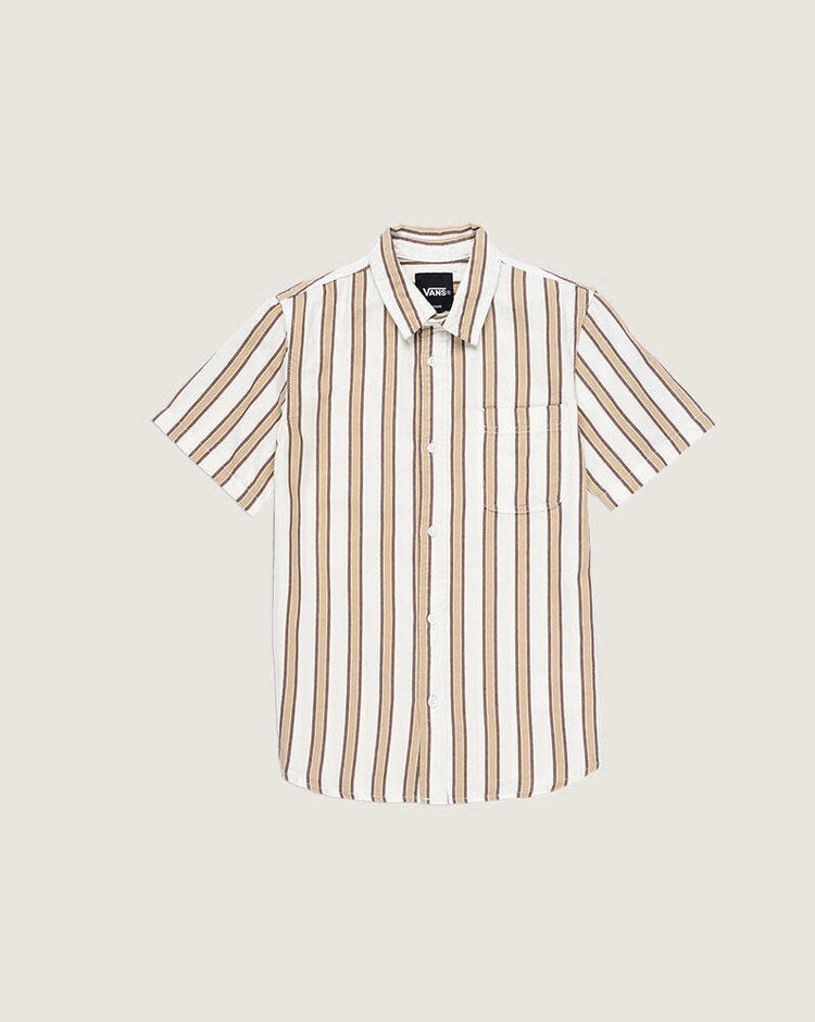 VANS VANS Kids Lawson Stripe Shirt White / Potting Soil Brown