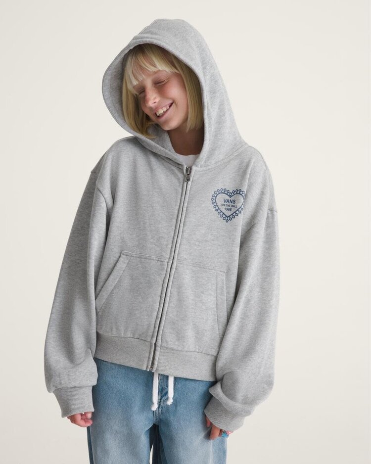 VANS VANS Kids Lacey Daze Retro Zip Hoodie Cement Heather Grey