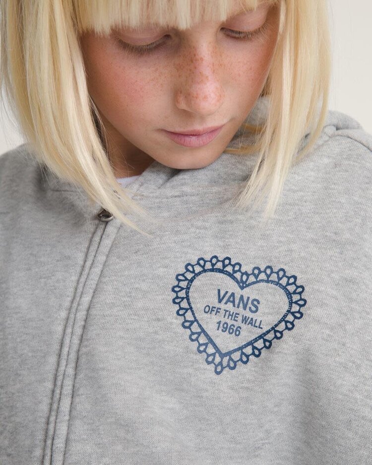 VANS VANS Kids Lacey Daze Retro Zip Hoodie Cement Heather Grey