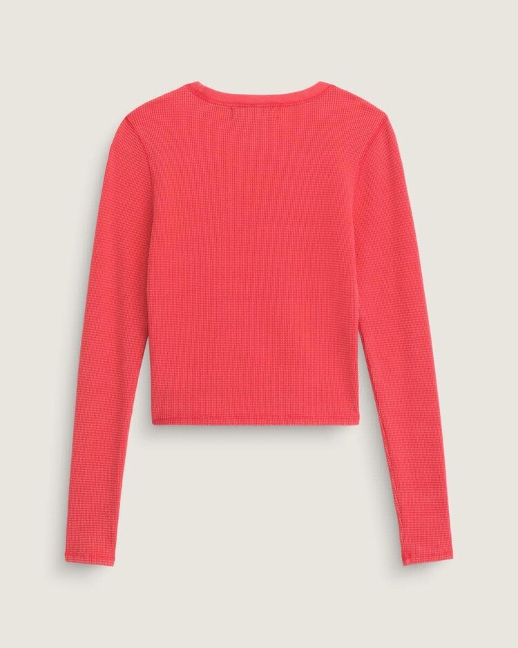 VANS VANS Teri Waffle Long Sleeve Shirt Crimson Haze Red