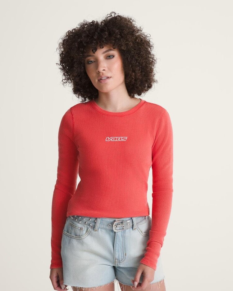 VANS VANS Teri Waffle Long Sleeve Shirt Crimson Haze Red