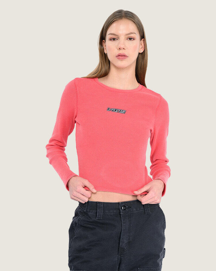 VANS VANS Teri Waffle Long Sleeve Shirt Crimson Haze Red