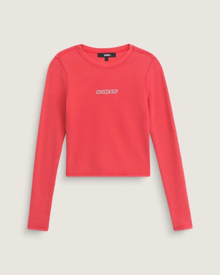 VANS VANS Teri Waffle Long Sleeve Shirt Crimson Haze Red