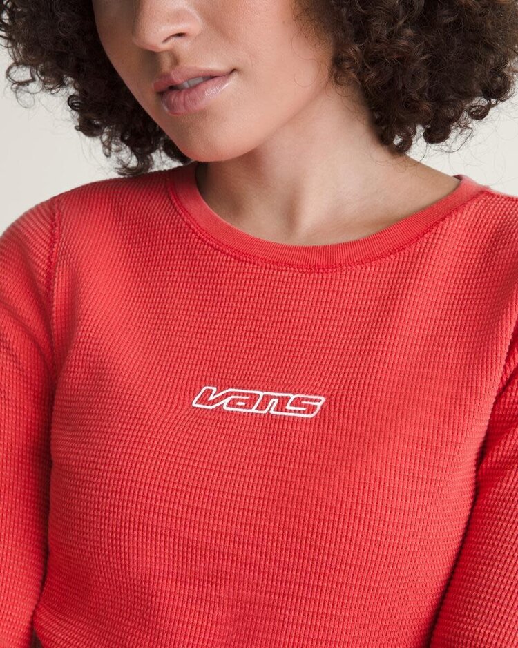 VANS VANS Teri Waffle Long Sleeve Shirt Crimson Haze Red