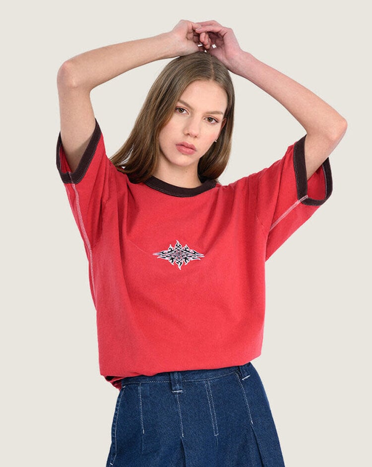 VANS VANS Flame Face T-Shirt Crimson Haze Red