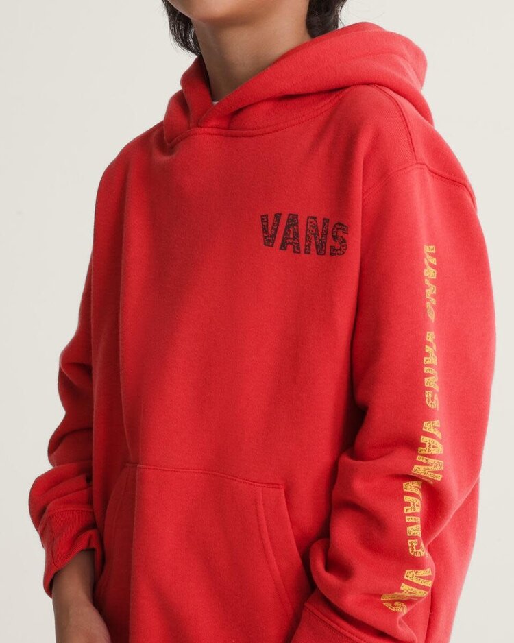 VANS VANS Kids Racing Flames Pullover Hoodie Crimson Haze Red