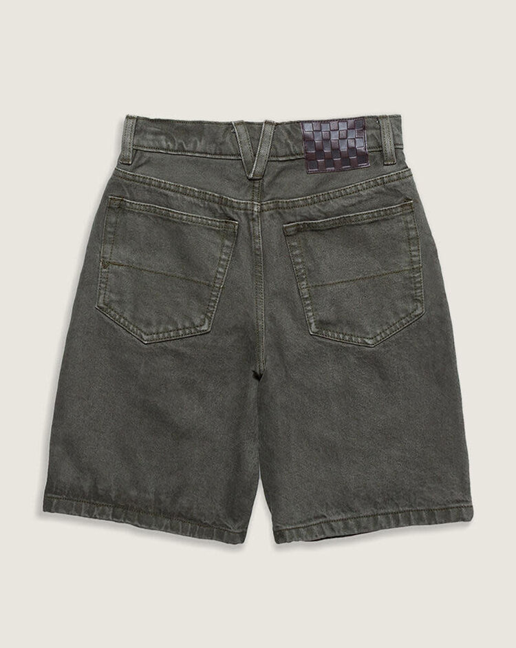 VANS VANS Kids Check-5 Baggy Denim Shorts Mossy Olive Green