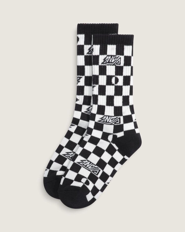 VANS VANS Kids Ticker Checkerboard Crew Socks Black