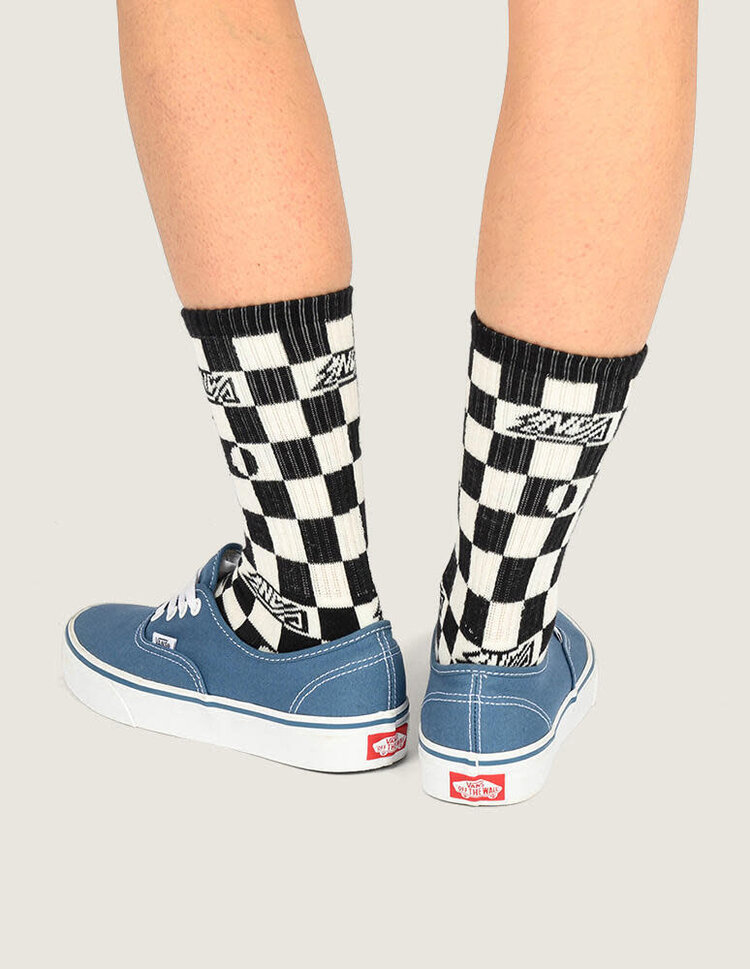 VANS VANS Kids Ticker Checkerboard Crew Socks Black