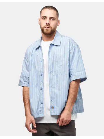 DICKIES DICKIES Mens Venedocia Stripe S/S Shirt Endless Sky