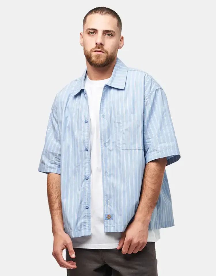 DICKIES DICKIES Mens Venedocia Stripe S/S Shirt Endless Sky