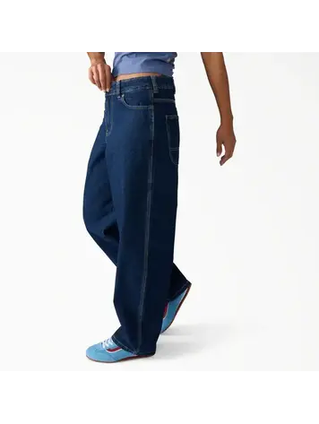 DICKIES DICKIES Womens 1993 Loose Straight Carpenter Jean Dark Indigo