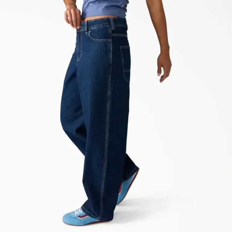 DICKIES DICKIES Womens 1993 Loose Straight Carpenter Jean Dark Indigo