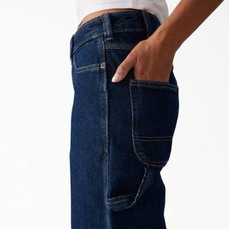 DICKIES DICKIES Womens 1993 Loose Straight Carpenter Jean Dark Indigo