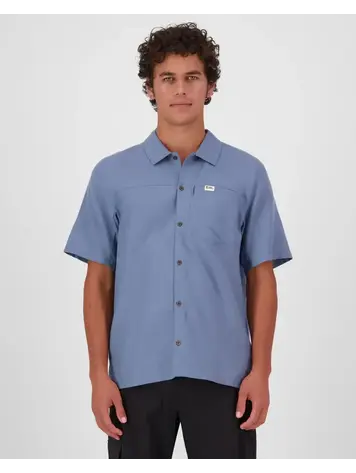 MONS ROYALE MONS ROYALE At Merino Short Sleeve Shirt Horizon Blue
