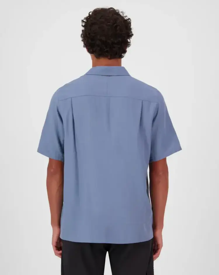 MONS ROYALE MONS ROYALE At Merino Short Sleeve Shirt Horizon Blue