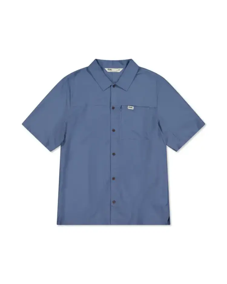 MONS ROYALE MONS ROYALE At Merino Short Sleeve Shirt Horizon Blue