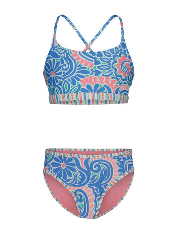 ROXY ROXY Girls' Cascais Rev Bikini Set Silver Lake Blue