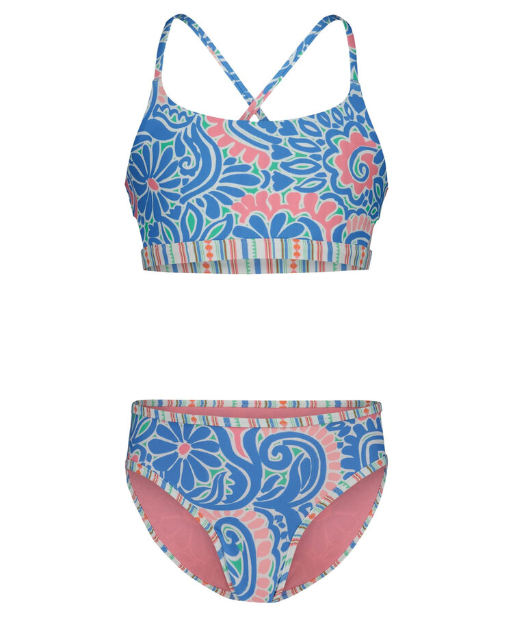 ROXY ROXY Girls' Cascais Rev Bikini Set Silver Lake Blue