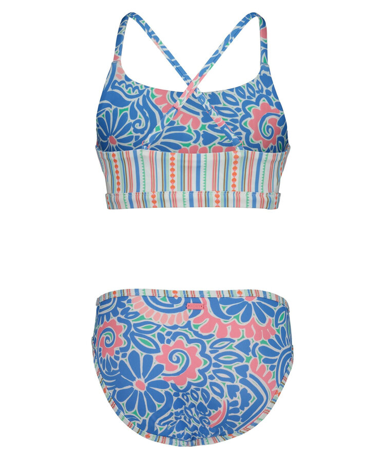 ROXY ROXY Girls' Cascais Rev Bikini Set Silver Lake Blue