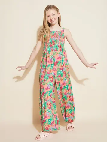ROXY ROXY Girls' Coastal Breeze Jumpsuit Peach Pink