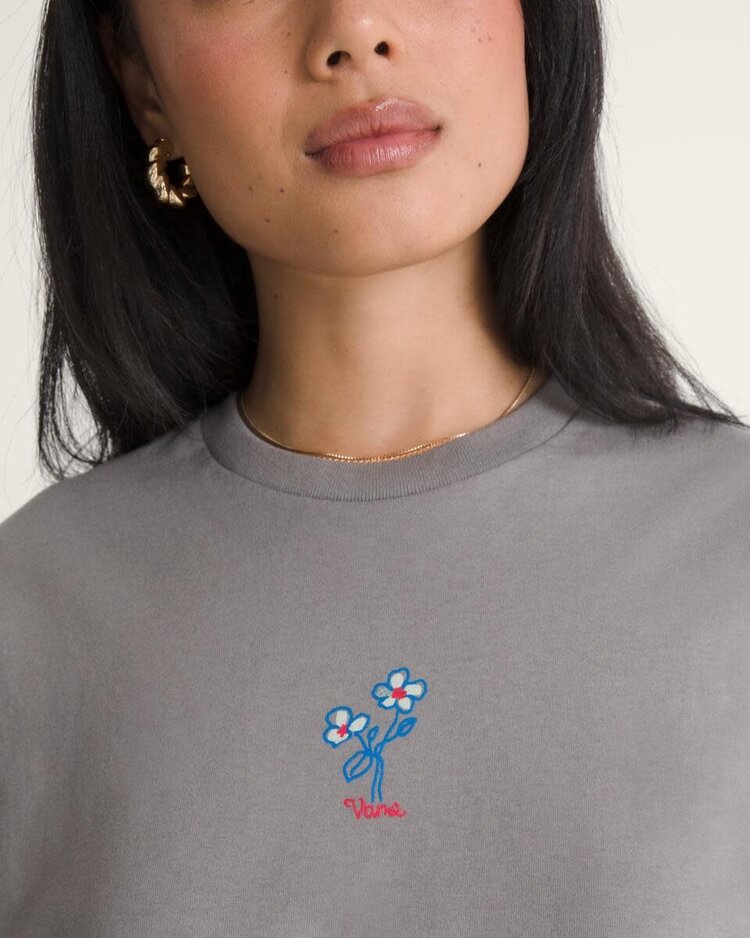 VANS VANS Hand Drawn Floral Short Sleeve Tee Pewter