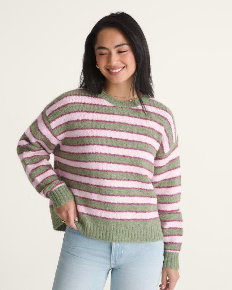 VANS VANS Rollins Stripe Sweater Green Balsam Mystic Mulberry