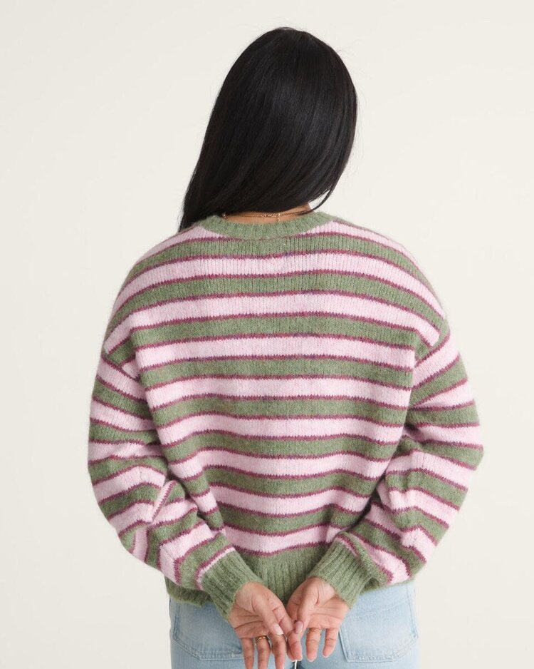 VANS VANS Rollins Stripe Sweater Green Balsam Mystic Mulberry