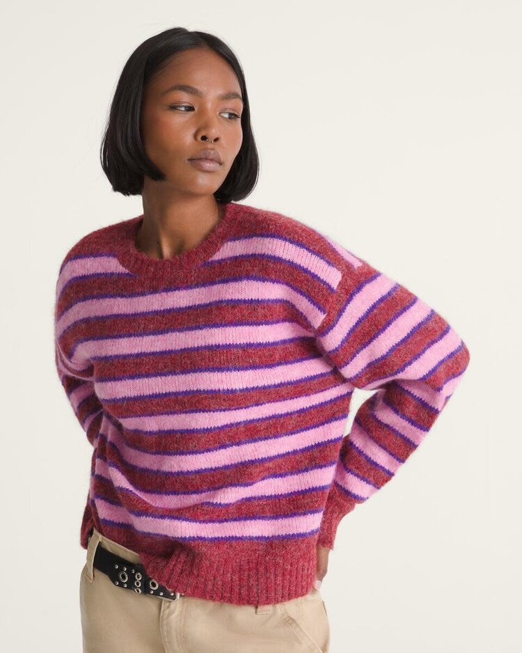 VANS VANS Rollins Stripe Sweater Poppy Ember Purple Licorice